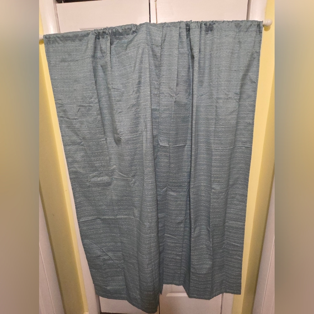 Comfort Bay Textured Blue Curtains